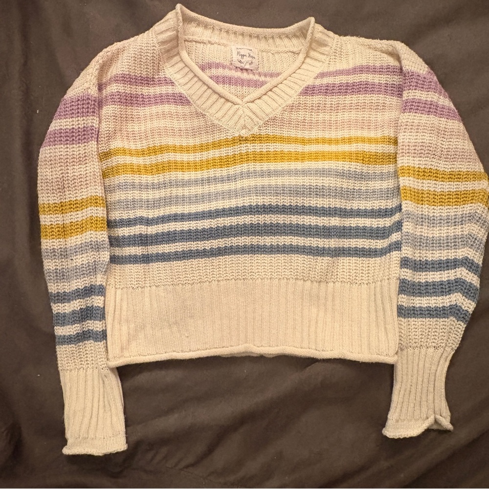 Cotton v neck sweater by Hippie Rose